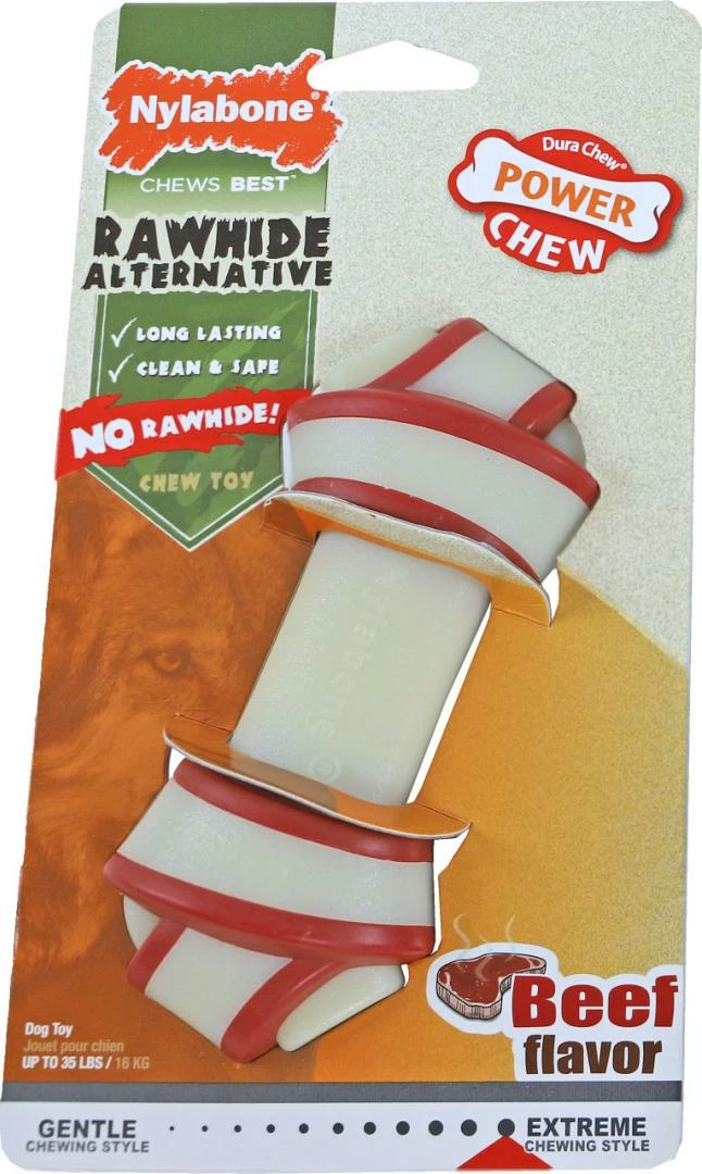 NylaBone Dura Chew Rawhide Alternative Beef M 1 NylaBone Dura Chew Rawhide Alternative Beef M