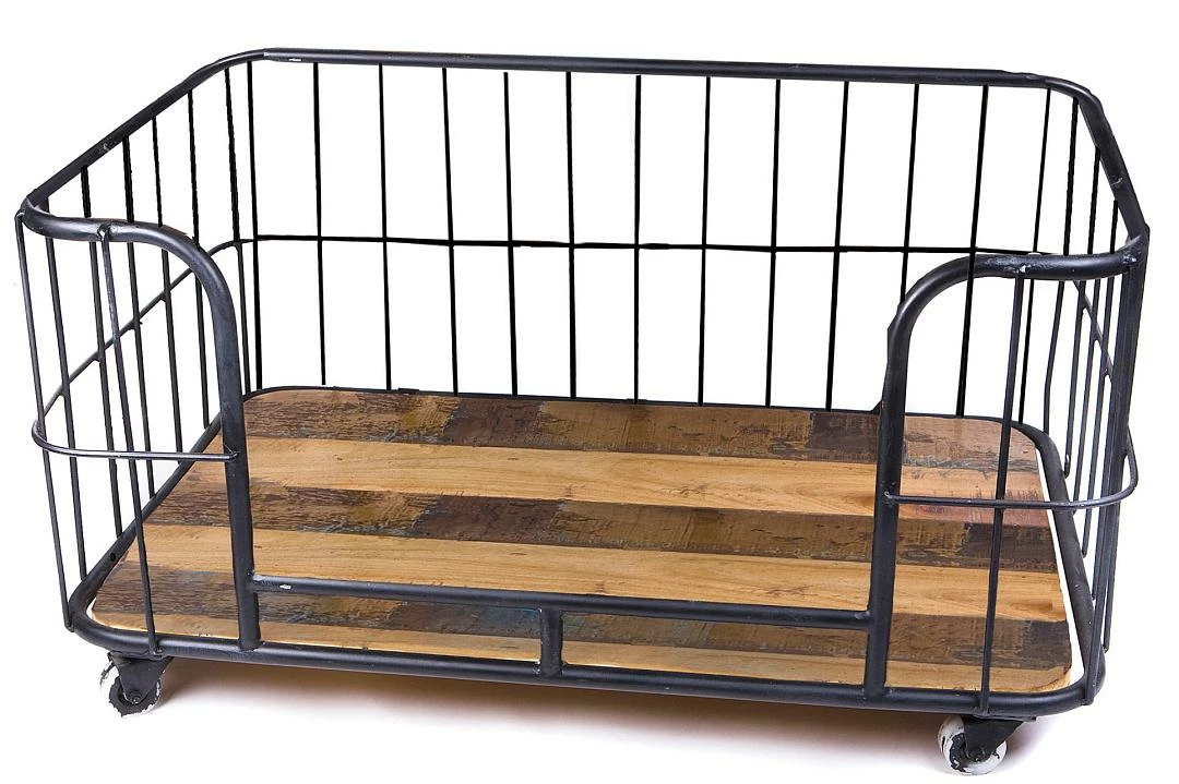 Lex & Max Hondenbank Metal Wire Basket Zwart 2 Lex & Max Hondenbank Metal Wire Basket Zwart - Afbeelding 2