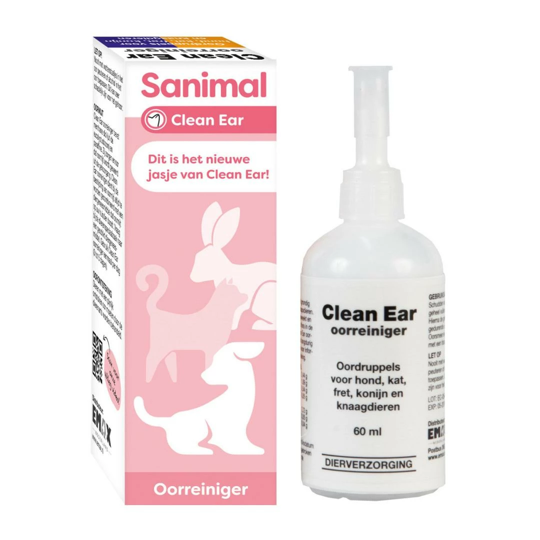 Sanimal Clean Ear Oorreiniger 60 Ml 2 Sanimal Clean Ear Oorreiniger 60 Ml - Afbeelding 2