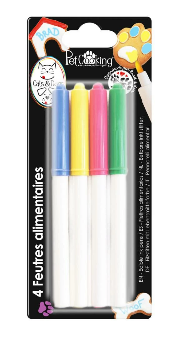 PetCooking 4 Edible Markers Pink, Blue, Yellow, Green 1 PetCooking 4 Edible Markers Pink, Blue, Yellow, Green
