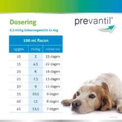 Bayer Prevantil Supplement Hond En Kat 100 Ml -Goedkope DierenwereldXL winkel PM NL 22 0062 content web preventil dosering
